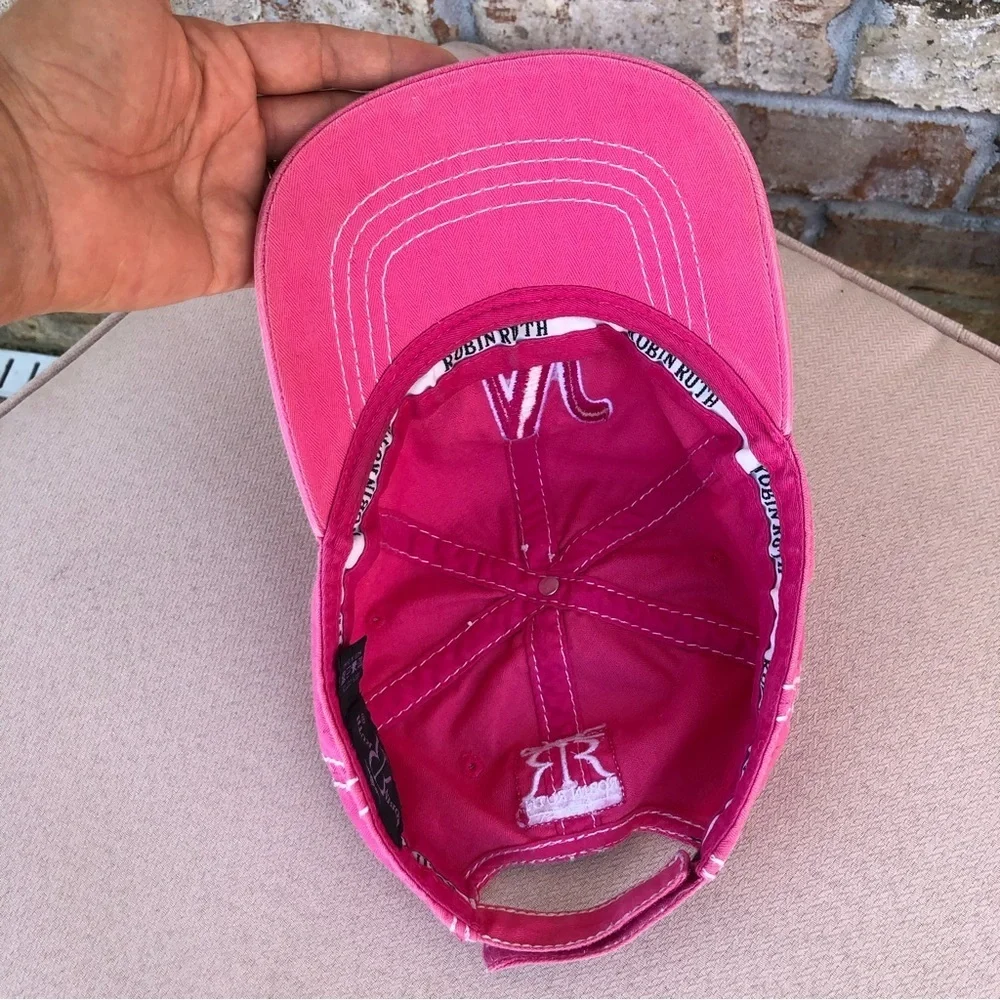 Robin Ruth 100% Cotton Pink Nashville Baseball Hat Cap Rhinestone Adjustable‎